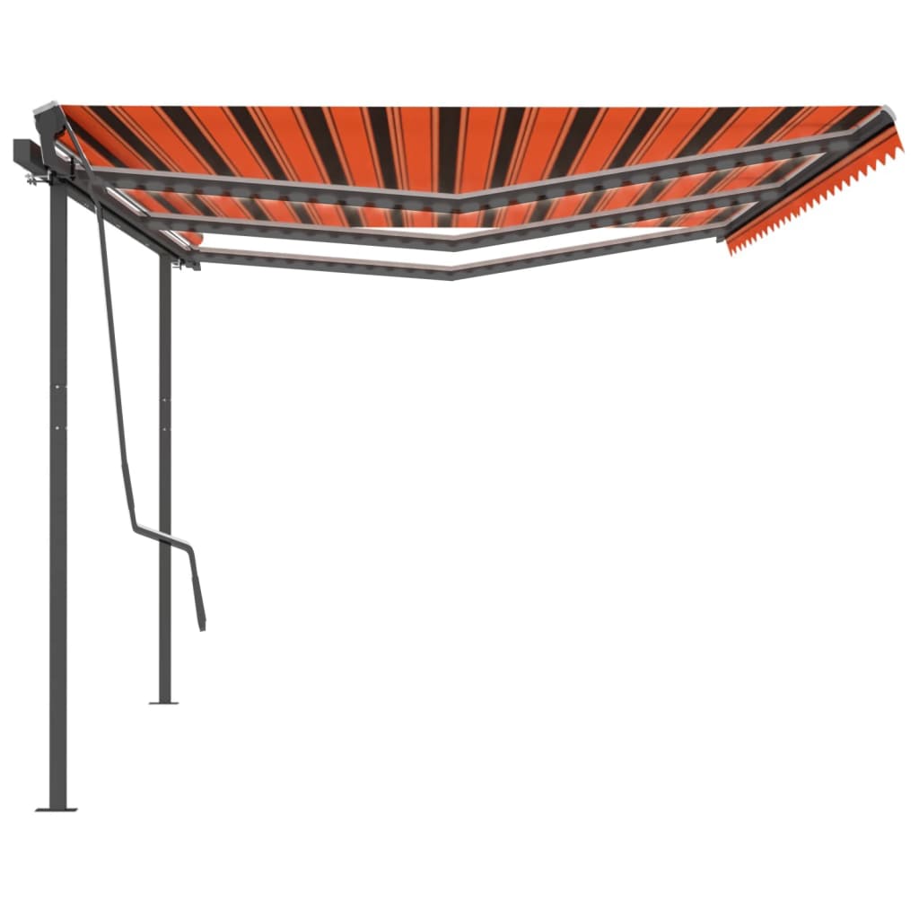 Luifel Automatisch Met Led En Windsensor 6X3,5 M 6 x 3.5 m Oranje en bruin