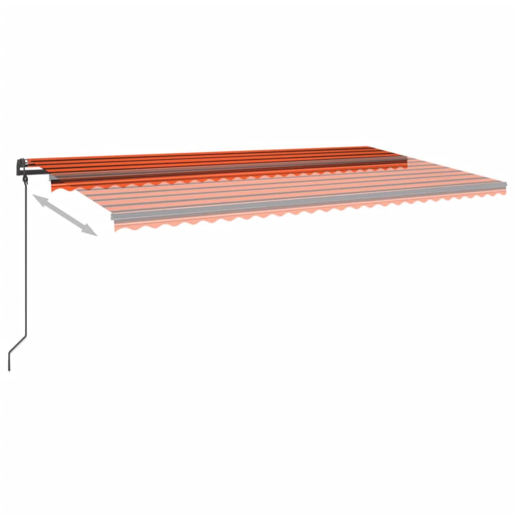 Luifel Automatisch Met Led En Windsensor 6X3,5 M 6 x 3.5 m Oranje en bruin