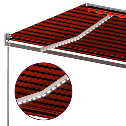 Luifel Automatisch Met Led En Windsensor 6X3,5 M 6 x 3.5 m Oranje en bruin