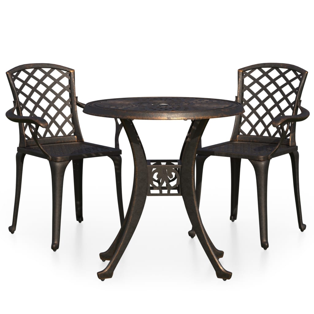 -Delige Bistroset Gietaluminium Kleurig 3 Brons
