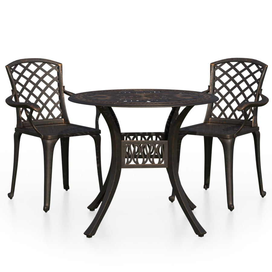 Bistroset gietaluminium kleurig 3 Brons