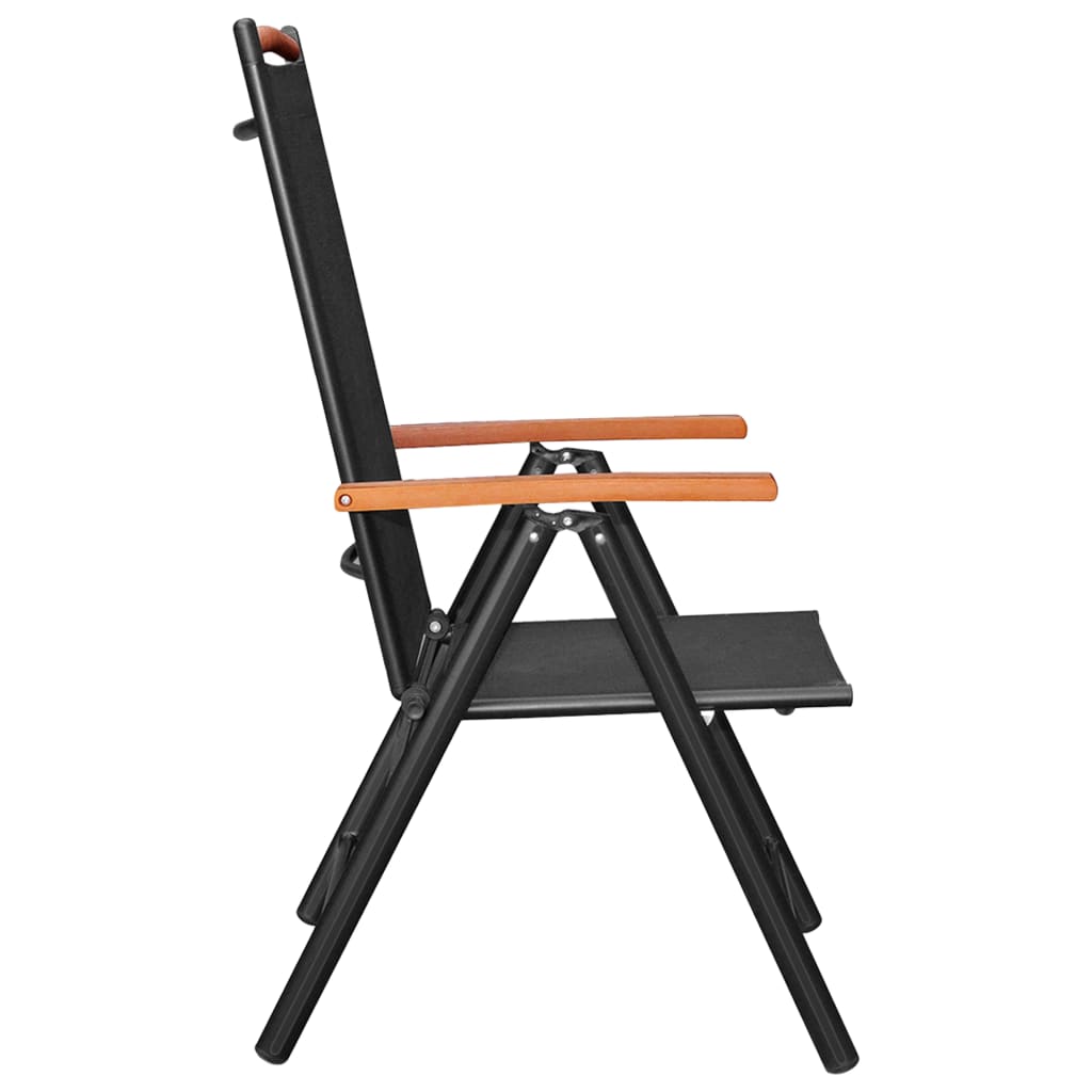 -Delige Tuinset Aluminium 9 185 cm tafellengte Zwart
