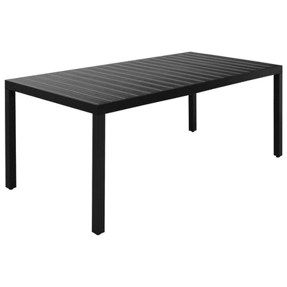 -Delige Tuinset Aluminium 9 185 cm tafellengte Zwart
