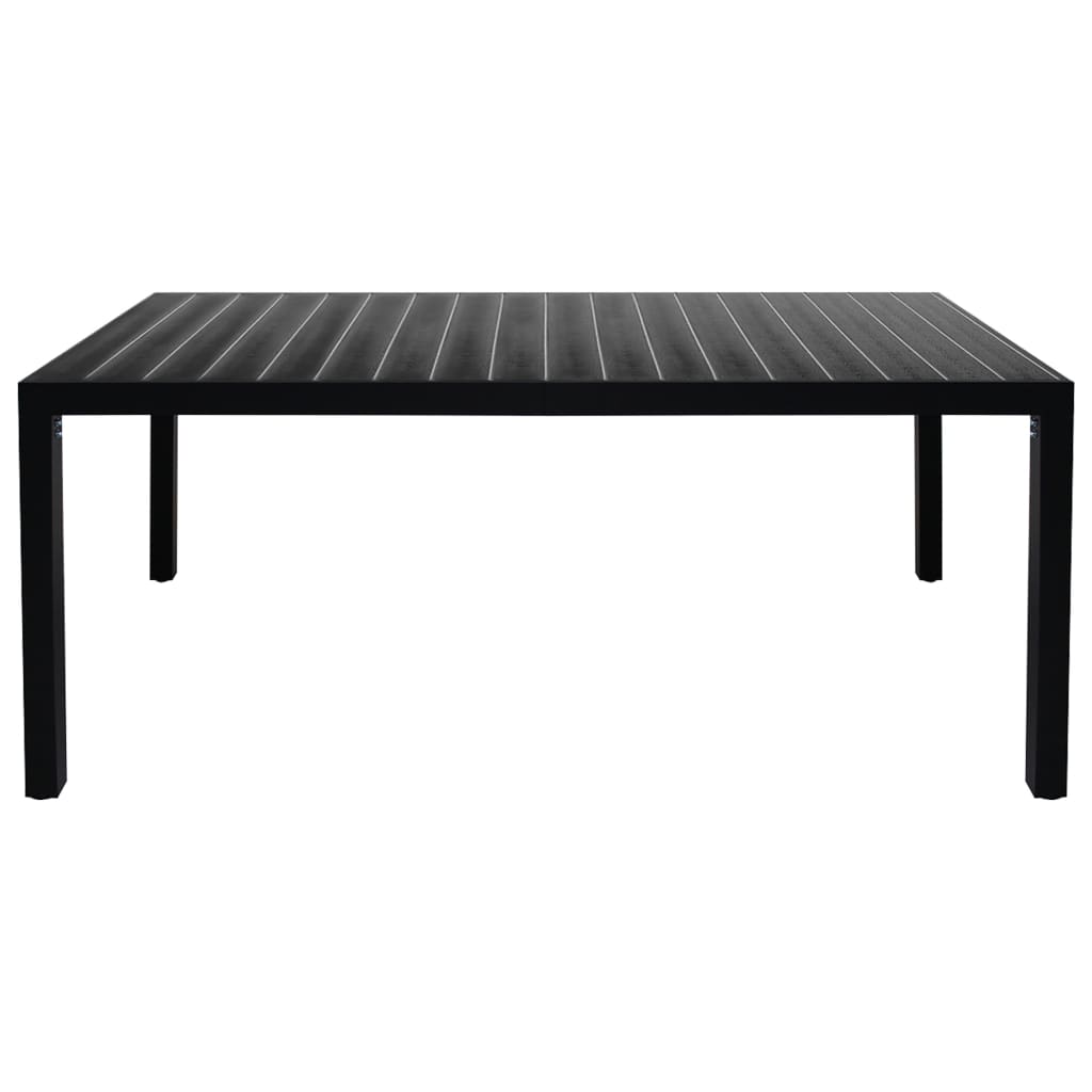 -Delige Tuinset Aluminium 9 185 cm tafellengte Zwart