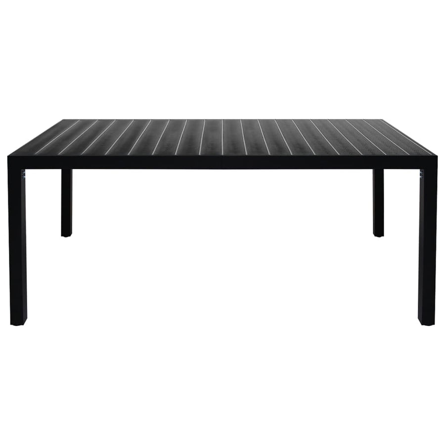 -Delige Tuinset Aluminium 9 185 cm tafellengte Zwart