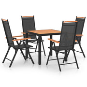 Tuinset 5-delig aluminium zwart