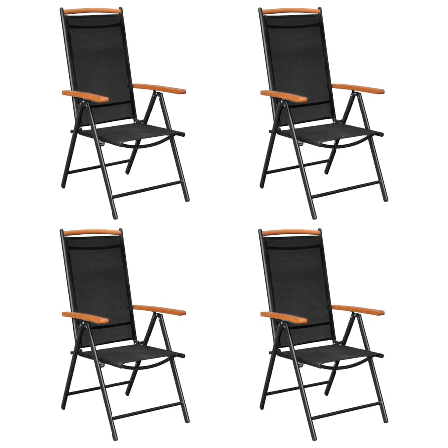 -Delige Tuinset Aluminium 5 80 cm tafellengte Zwart en bruin