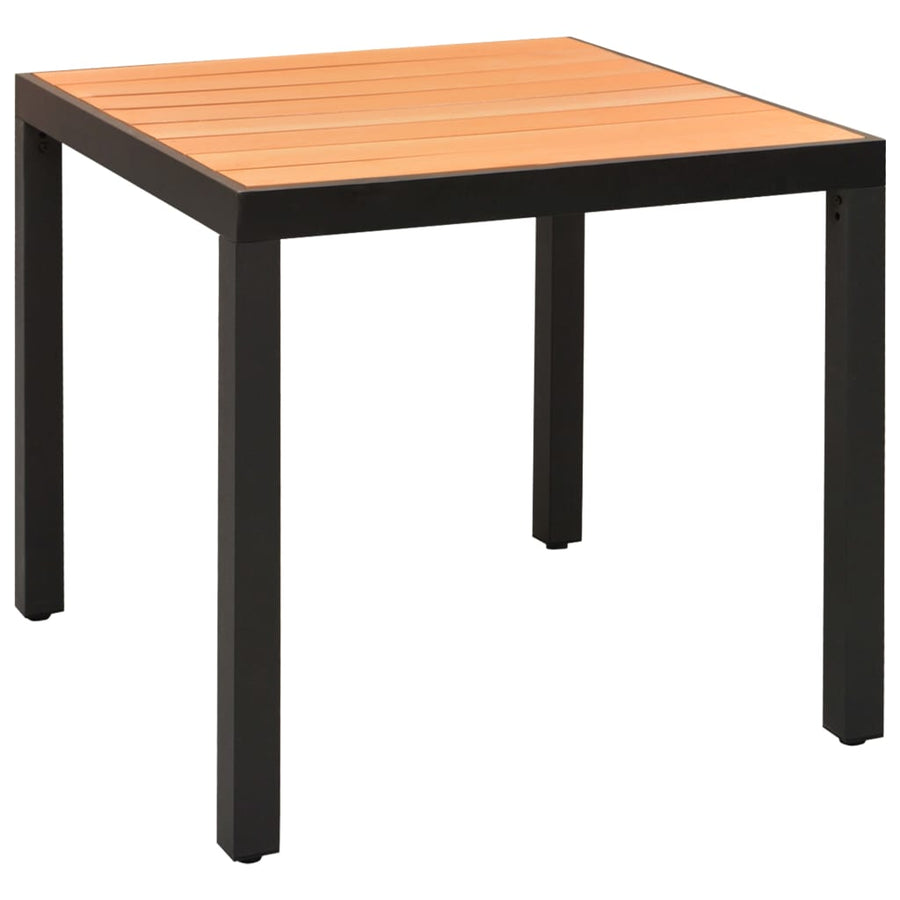 -Delige Tuinset Aluminium 5 80 cm tafellengte Zwart en bruin