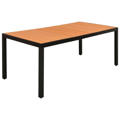 -Delige Tuinset Aluminium 9 185 cm tafellengte Zwart en bruin