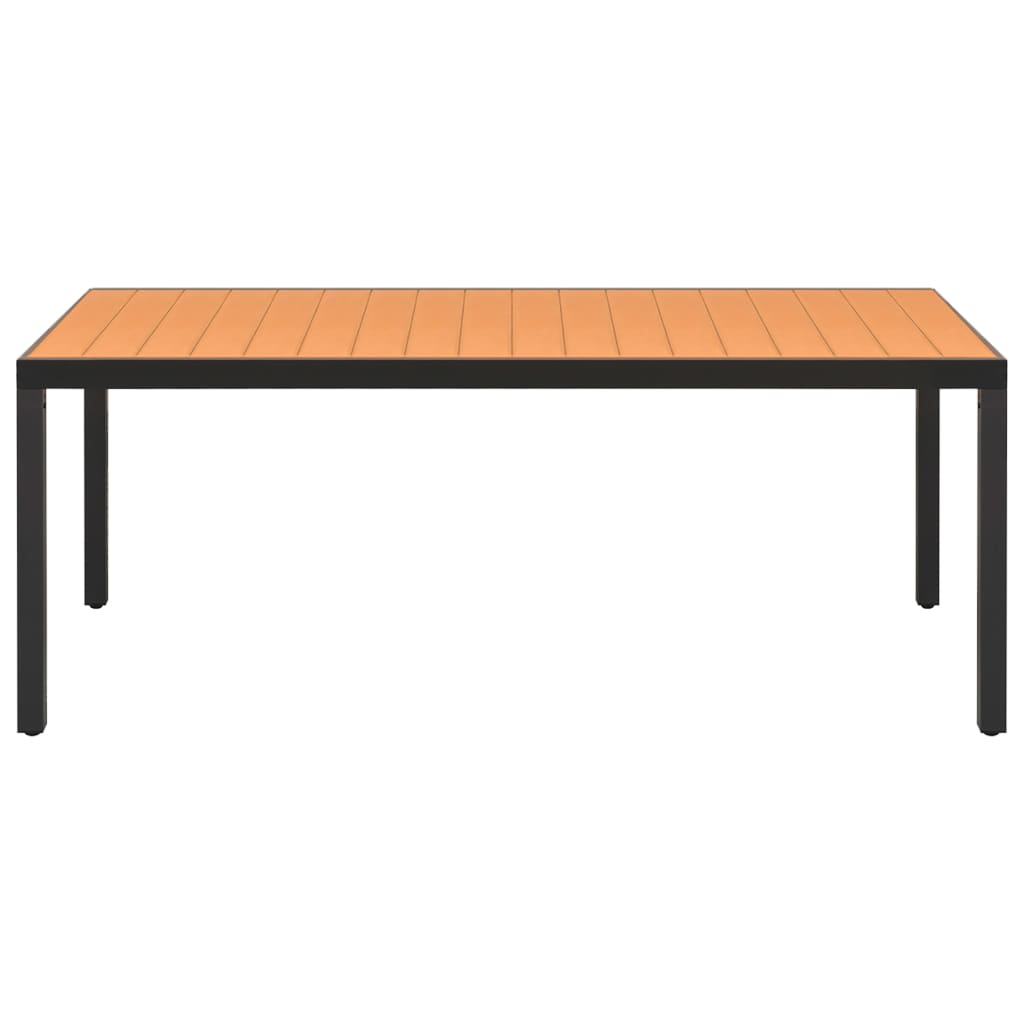 -Delige Tuinset Aluminium 9 185 cm tafellengte Zwart en bruin