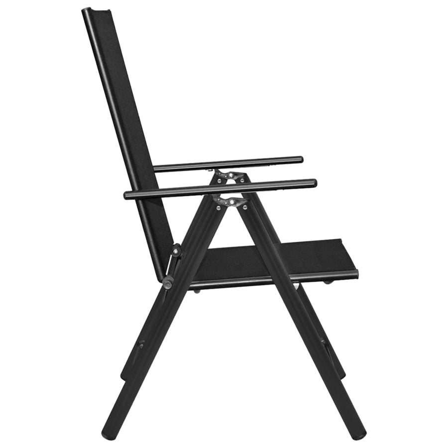 5-Delige Tuinset Aluminium Zwart 80 cm tafellengte