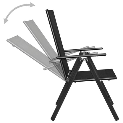 5-Delige Tuinset Aluminium Zwart 80 cm tafellengte