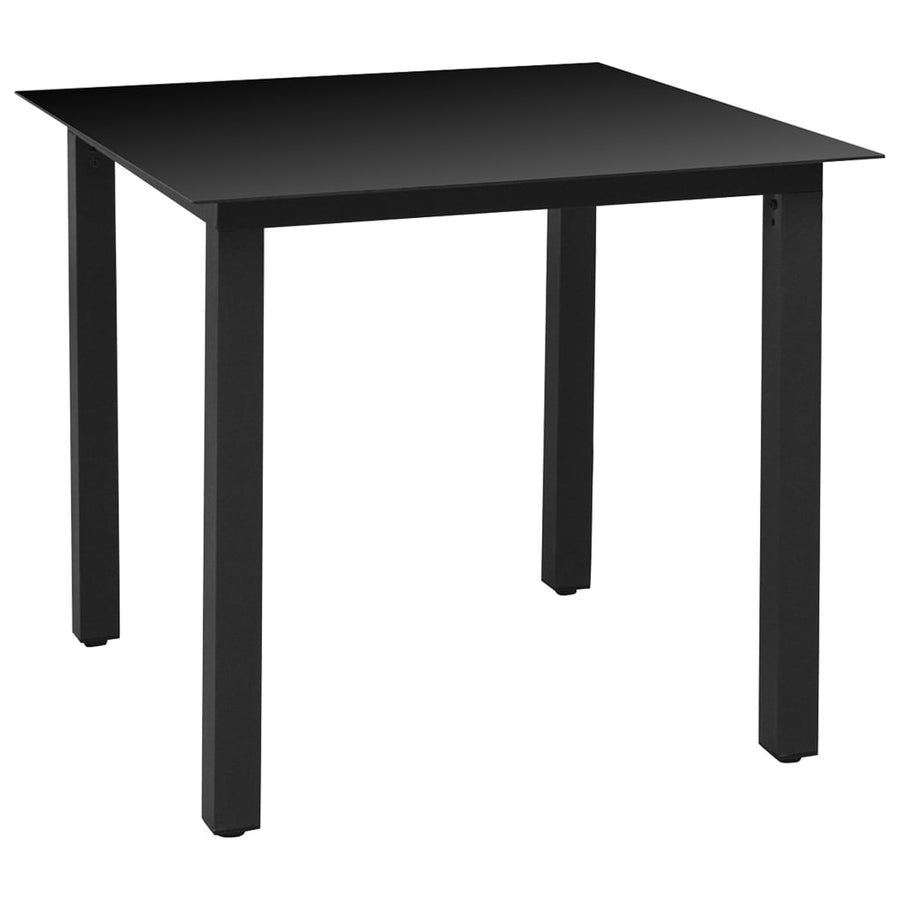 5-Delige Tuinset Aluminium Zwart 80 cm tafellengte