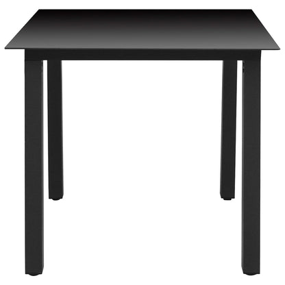 5-Delige Tuinset Aluminium Zwart 80 cm tafellengte