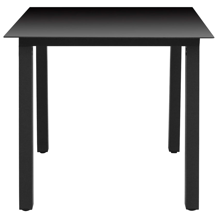 5-Delige Tuinset Aluminium Zwart 80 cm tafellengte