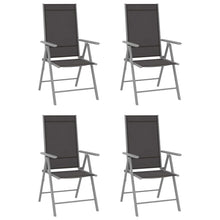 5-Delige Tuinset Aluminium Kleurig En Zwart 4 80 cm tafellengte Zilver