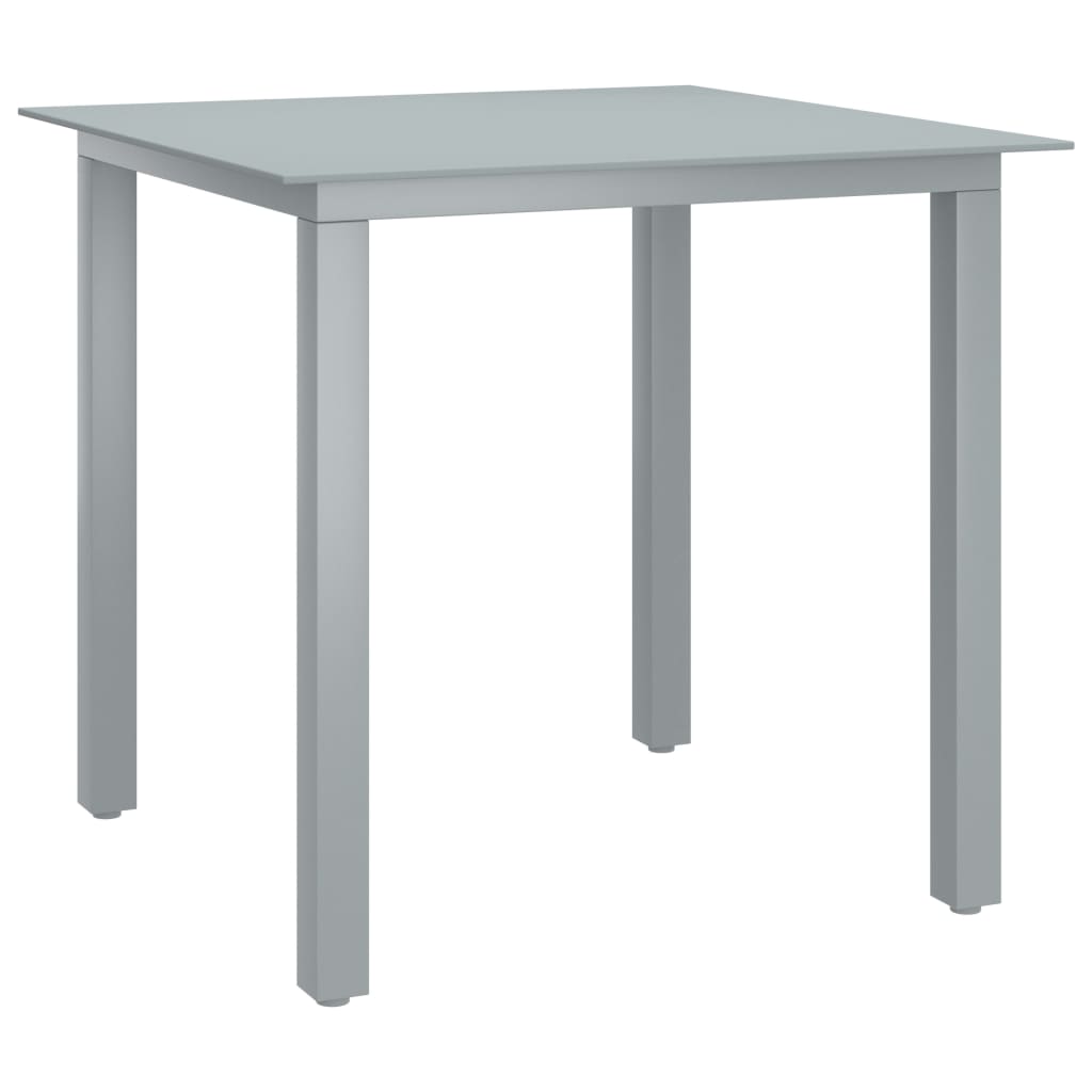 5-Delige Tuinset Aluminium Kleurig En Zwart 4 80 cm tafellengte Zilver