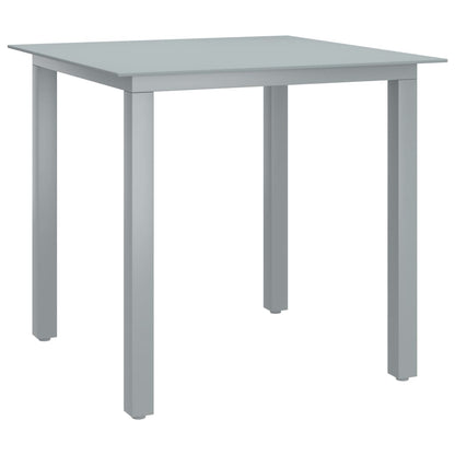 5-Delige Tuinset Aluminium Kleurig En Zwart 4 80 cm tafellengte Zilver