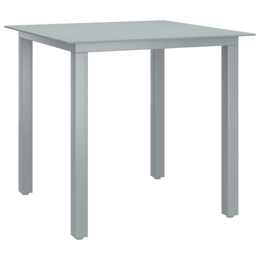5-Delige Tuinset Aluminium Kleurig En Zwart 4 80 cm tafellengte Zilver