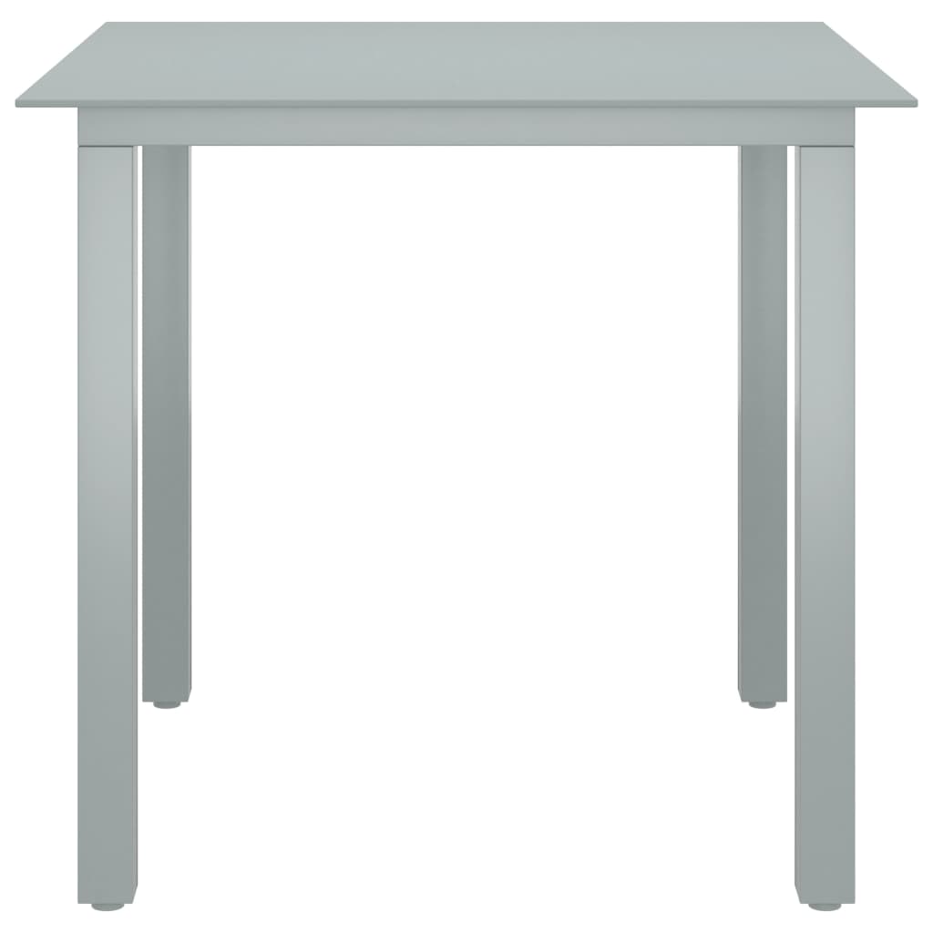 5-Delige Tuinset Aluminium Kleurig En Zwart 4 80 cm tafellengte Zilver