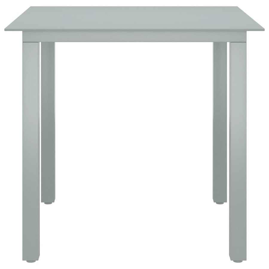 5-Delige Tuinset Aluminium Kleurig En Zwart 4 80 cm tafellengte Zilver