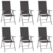 -Delige Tuinset Aluminium Kleurig En Zwart 7 150 cm tafellengte Zilver