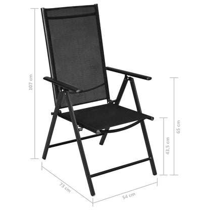-Delige Tuinset Aluminium Kleurig En Zwart 7 150 cm tafellengte Zilver