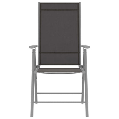 -Delige Tuinset Aluminium Kleurig En Zwart 7 150 cm tafellengte Zilver