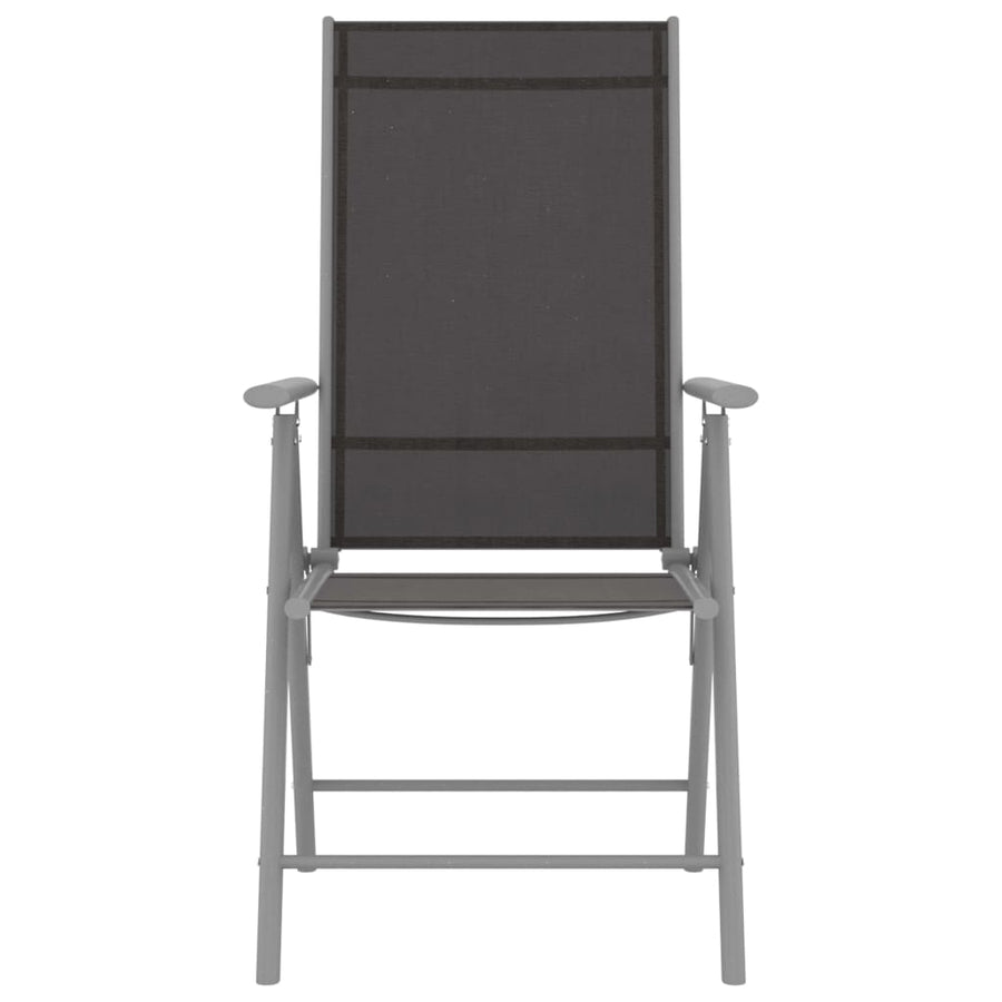 -Delige Tuinset Aluminium Kleurig En Zwart 7 150 cm tafellengte Zilver