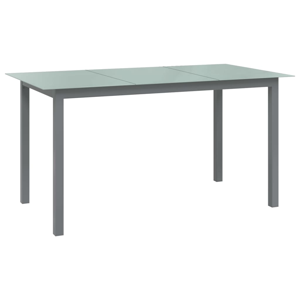 -Delige Tuinset Aluminium Kleurig En Zwart 7 150 cm tafellengte Zilver