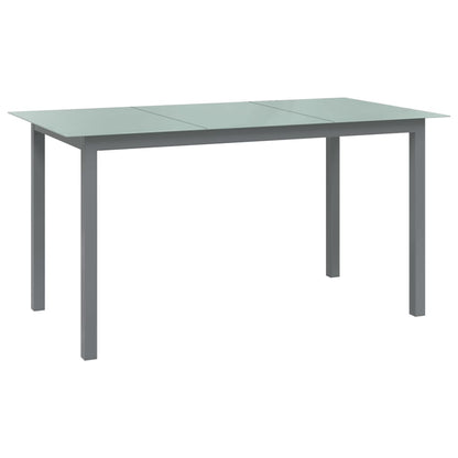 -Delige Tuinset Aluminium Kleurig En Zwart 7 150 cm tafellengte Zilver