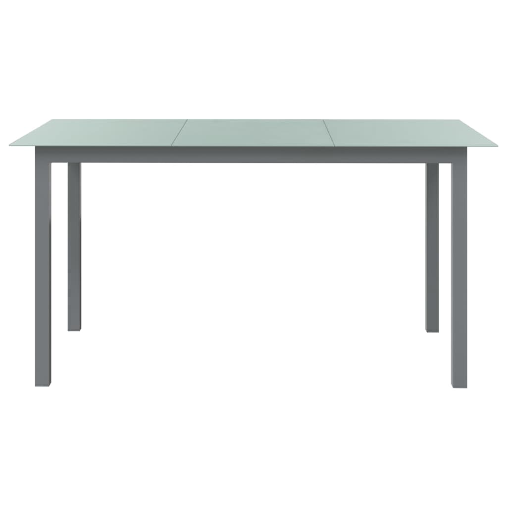-Delige Tuinset Aluminium Kleurig En Zwart 7 150 cm tafellengte Zilver