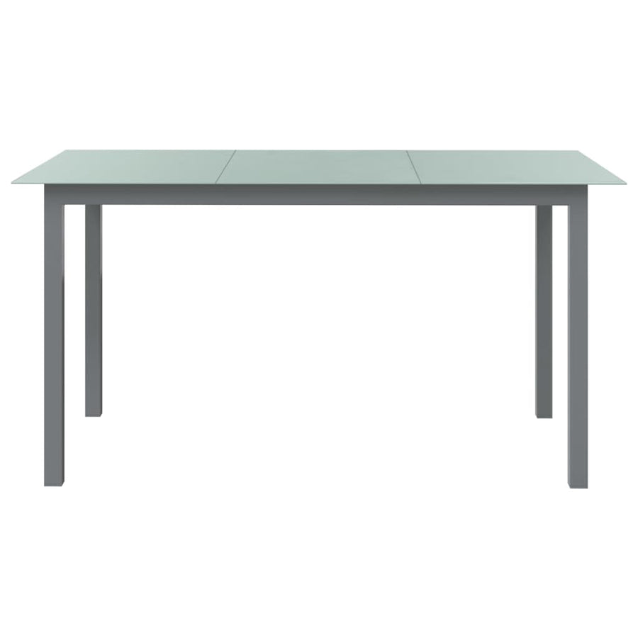 -Delige Tuinset Aluminium Kleurig En Zwart 7 150 cm tafellengte Zilver