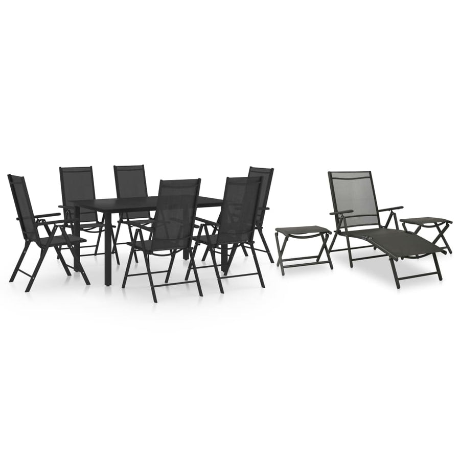 -Delige Loungeset En Antracietkleurig 10 Zwart