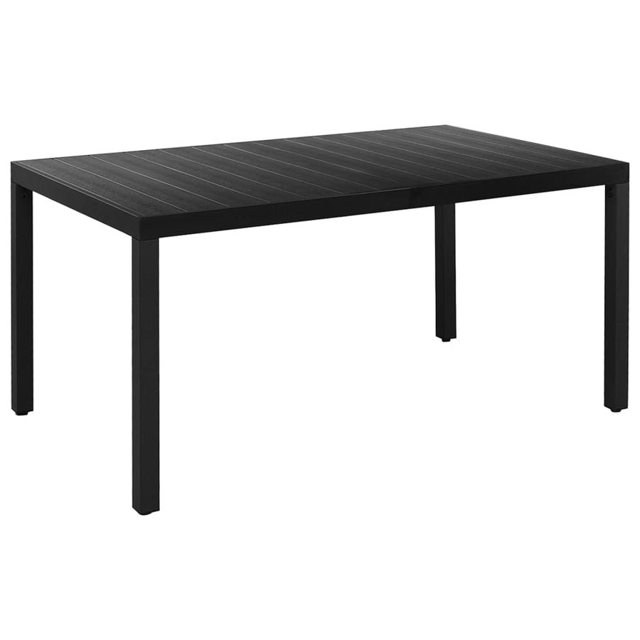 7-Delige Tuinset Aluminium Zwart 140 cm tafellengte