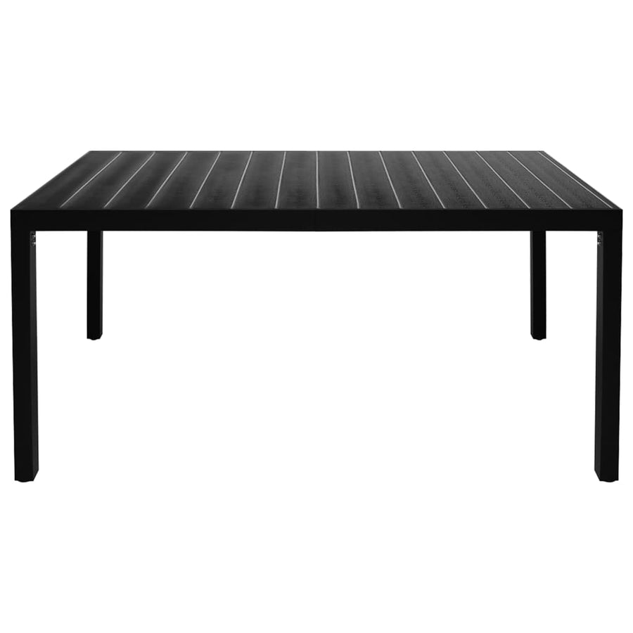7-Delige Tuinset Aluminium Zwart 140 cm tafellengte