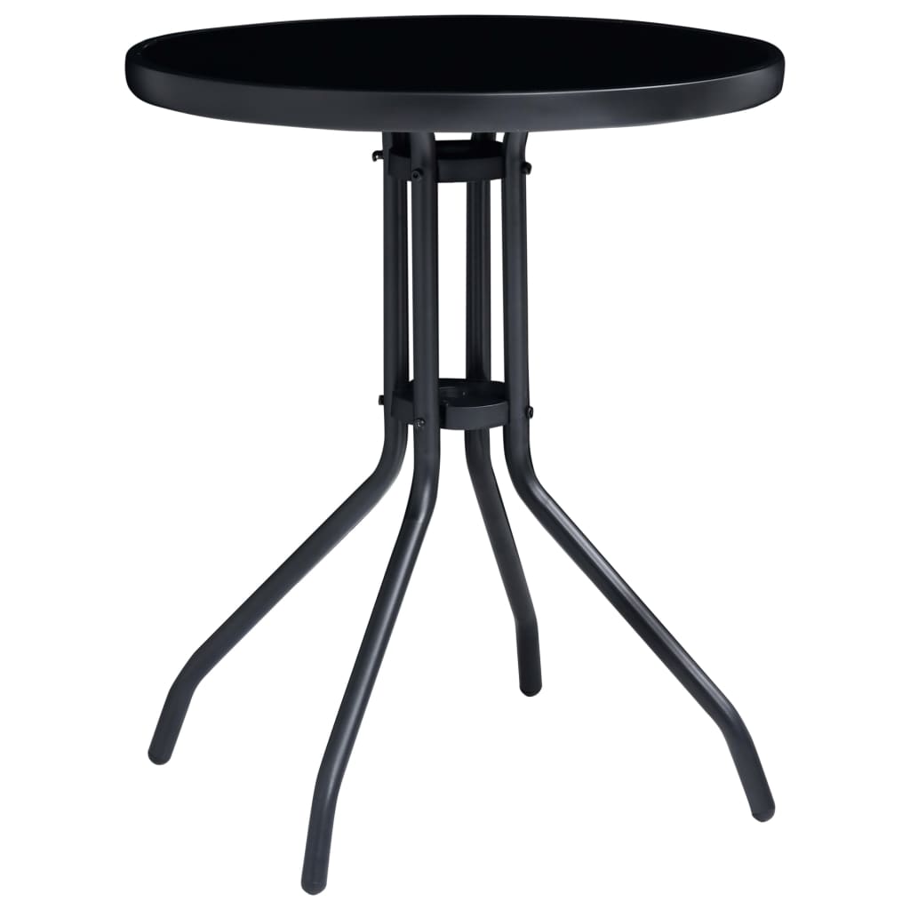 3-Delige Bistroset Aluminium En Textileen Zwart