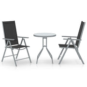 Bistroset 3-delig aluminium textileen zilver