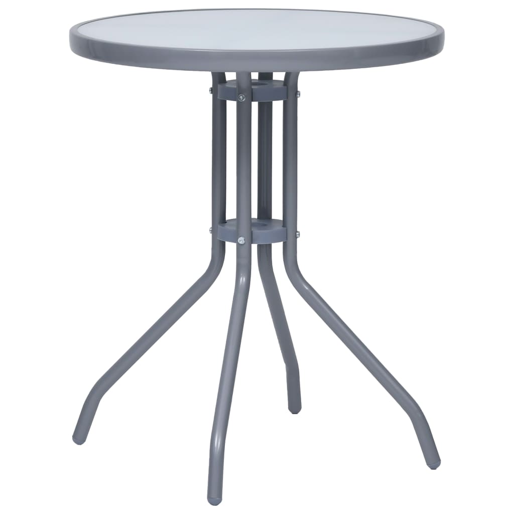 3-Delige Bistroset Aluminium En Textileen Kleurig Zilver