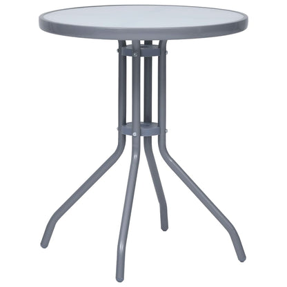 3-Delige Bistroset Aluminium En Textileen Kleurig Zilver