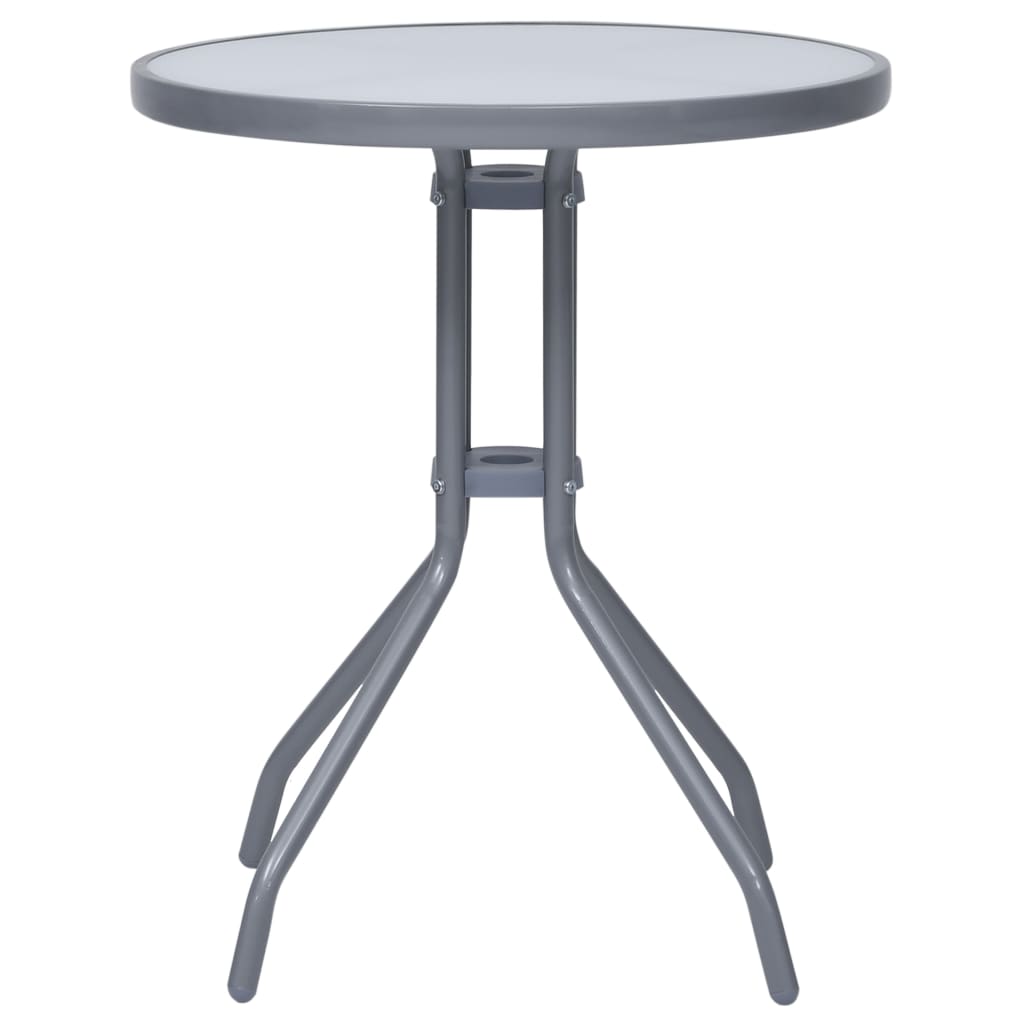 3-Delige Bistroset Aluminium En Textileen Kleurig Zilver