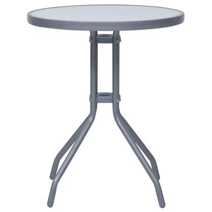 3-Delige Bistroset Aluminium En Textileen Kleurig Zilver