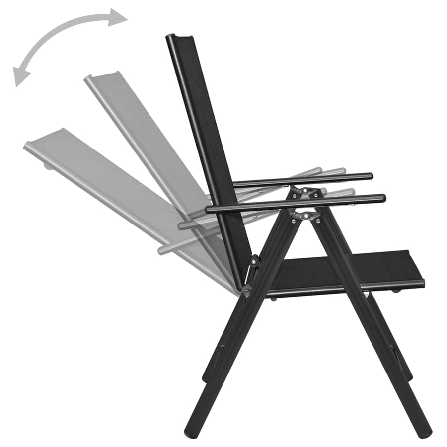 5-Delige Tuinset Aluminium En Textileen Zwart