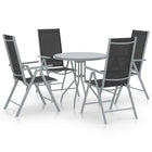 5-piece Aluminum and Textilene Garden Set, silver-colored