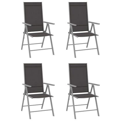5-Delige Tuinset Aluminium En Textileen Kleurig Zilver