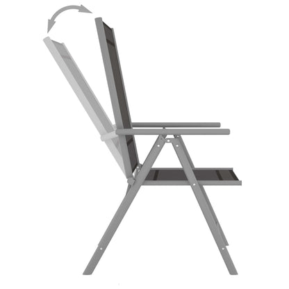 5-Delige Tuinset Aluminium En Textileen Kleurig Zilver