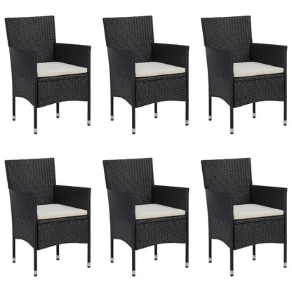 -Delige Tuinset Poly Rattan Zwart