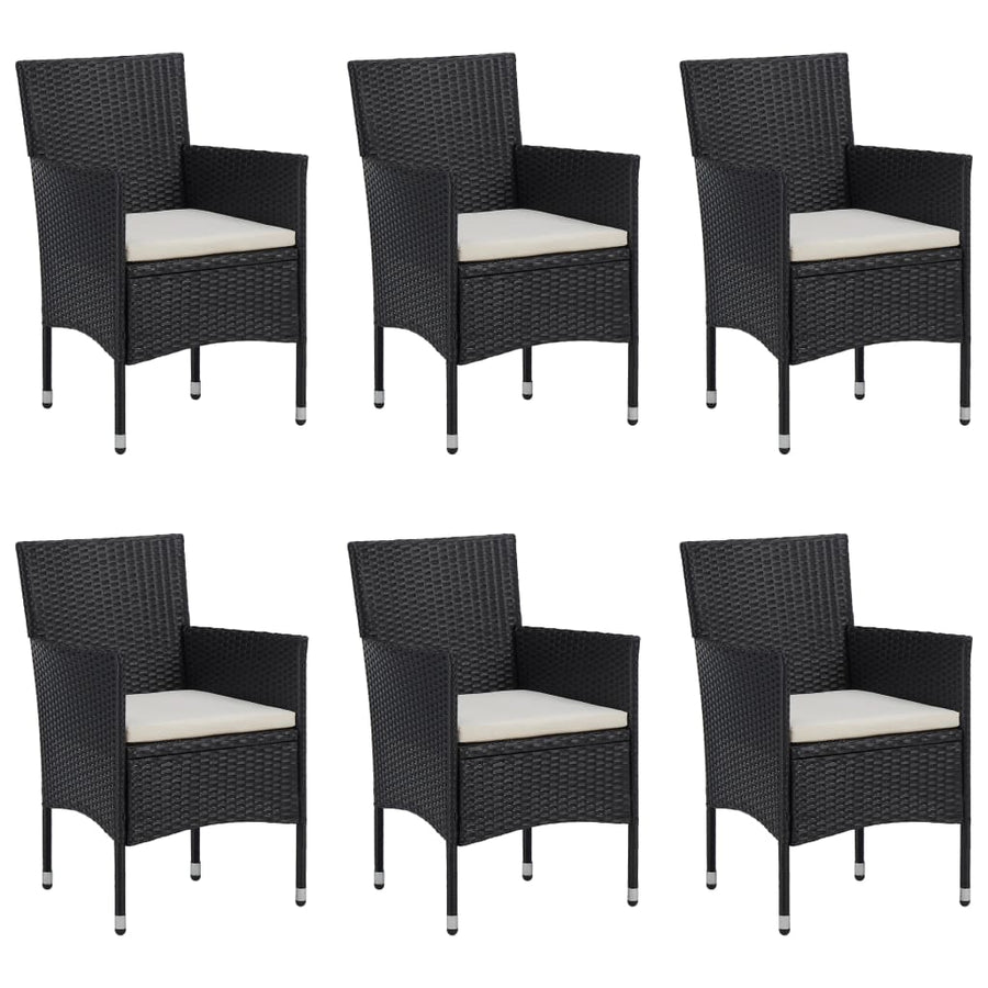 -Delige Tuinset Poly Rattan Zwart
