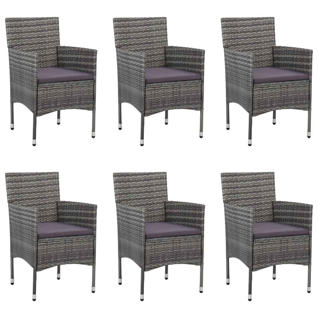 -Delige Tuinset Poly Rattan Grijs