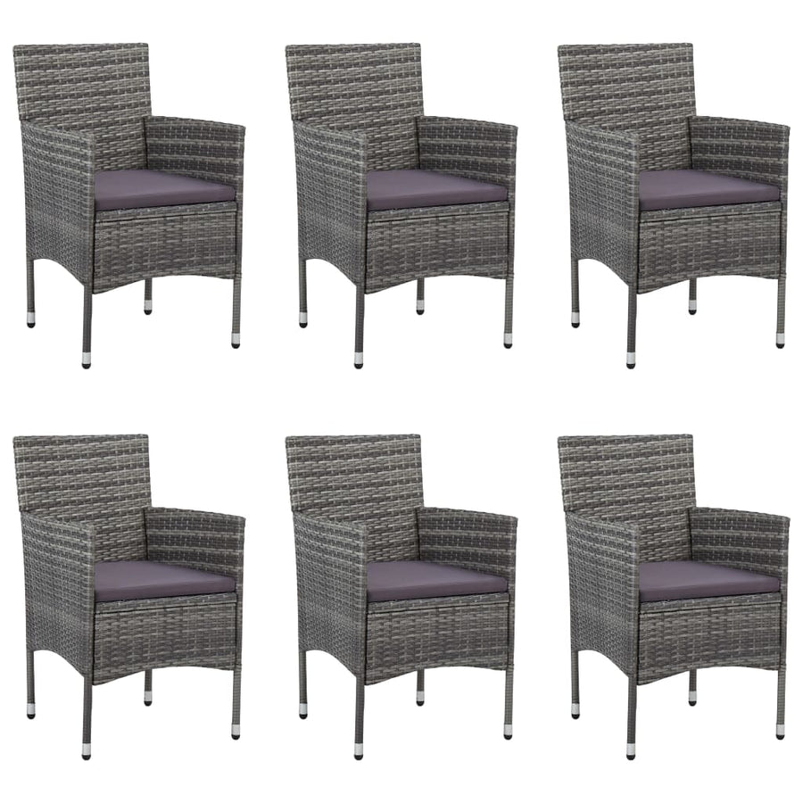 -Delige Tuinset Poly Rattan Grijs